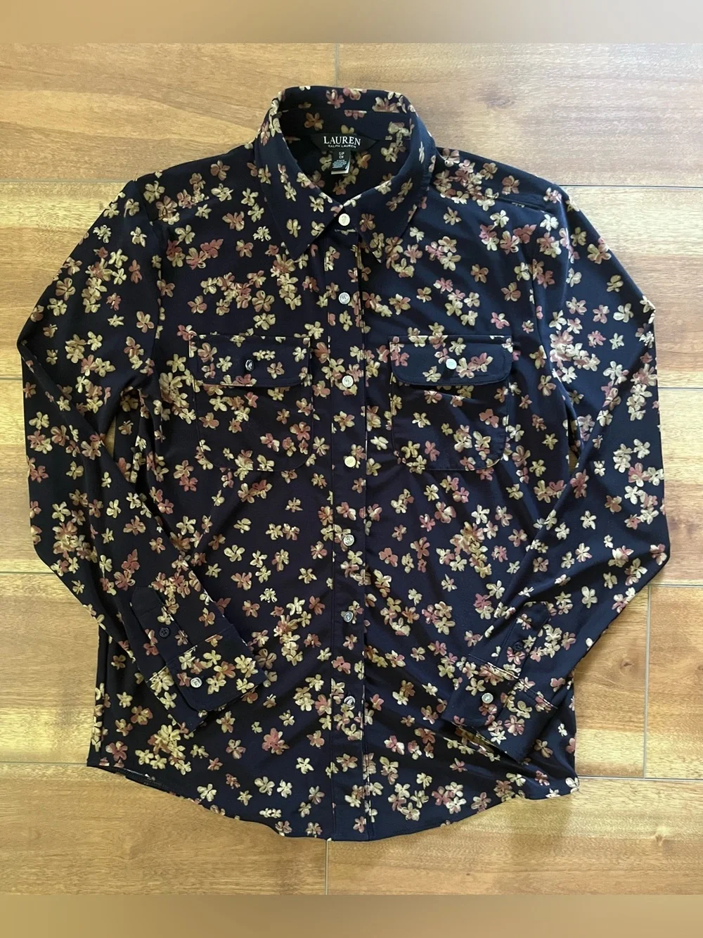 Ralph Lauren Navy Floral Button-Up Women’s Shirt - Picture 1 of 6